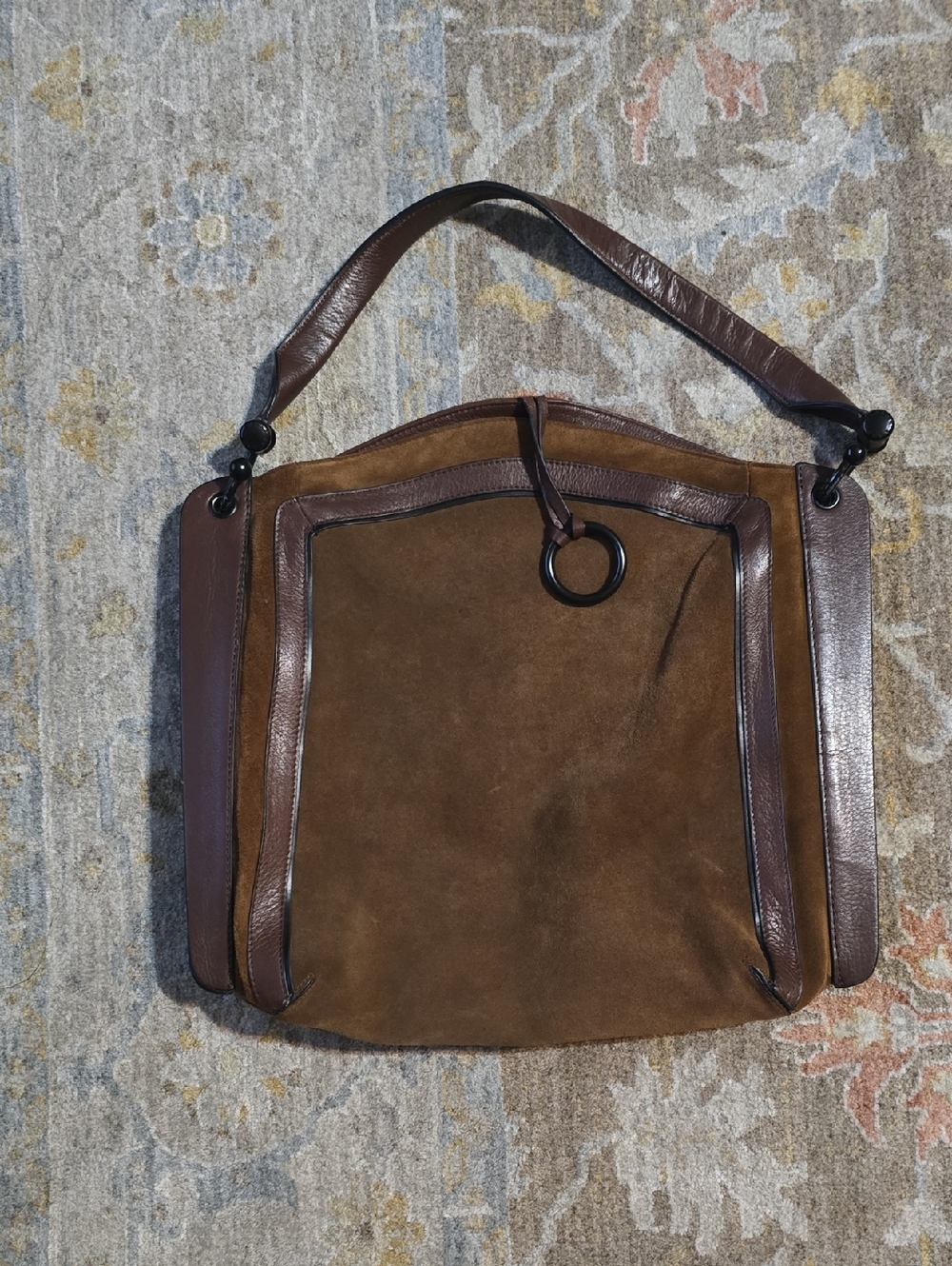 BCBG Maxazria  Brown Suede & Leather Shoulder Bag